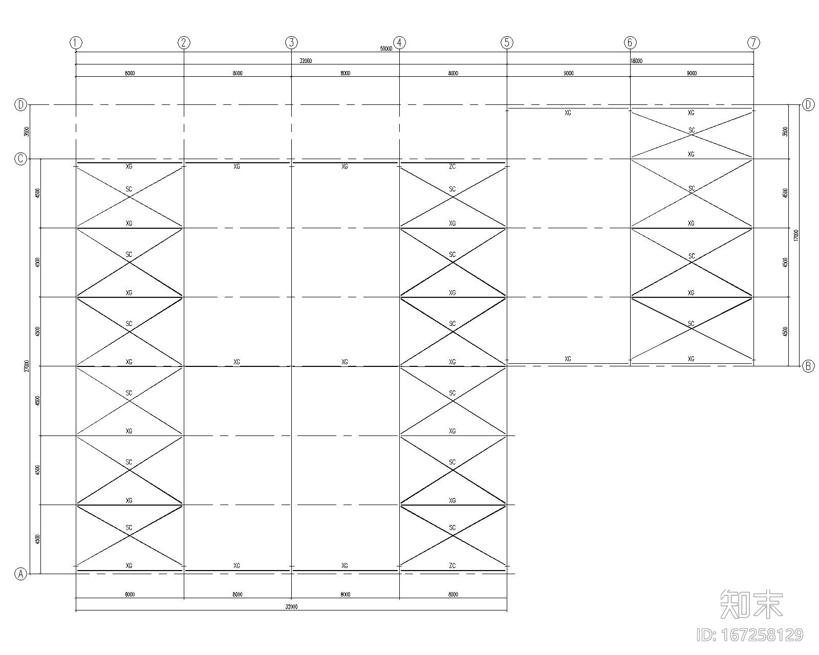 某27米L型平面钢结构厂房施工图（CAD）cad施工图下载【ID:167258129】