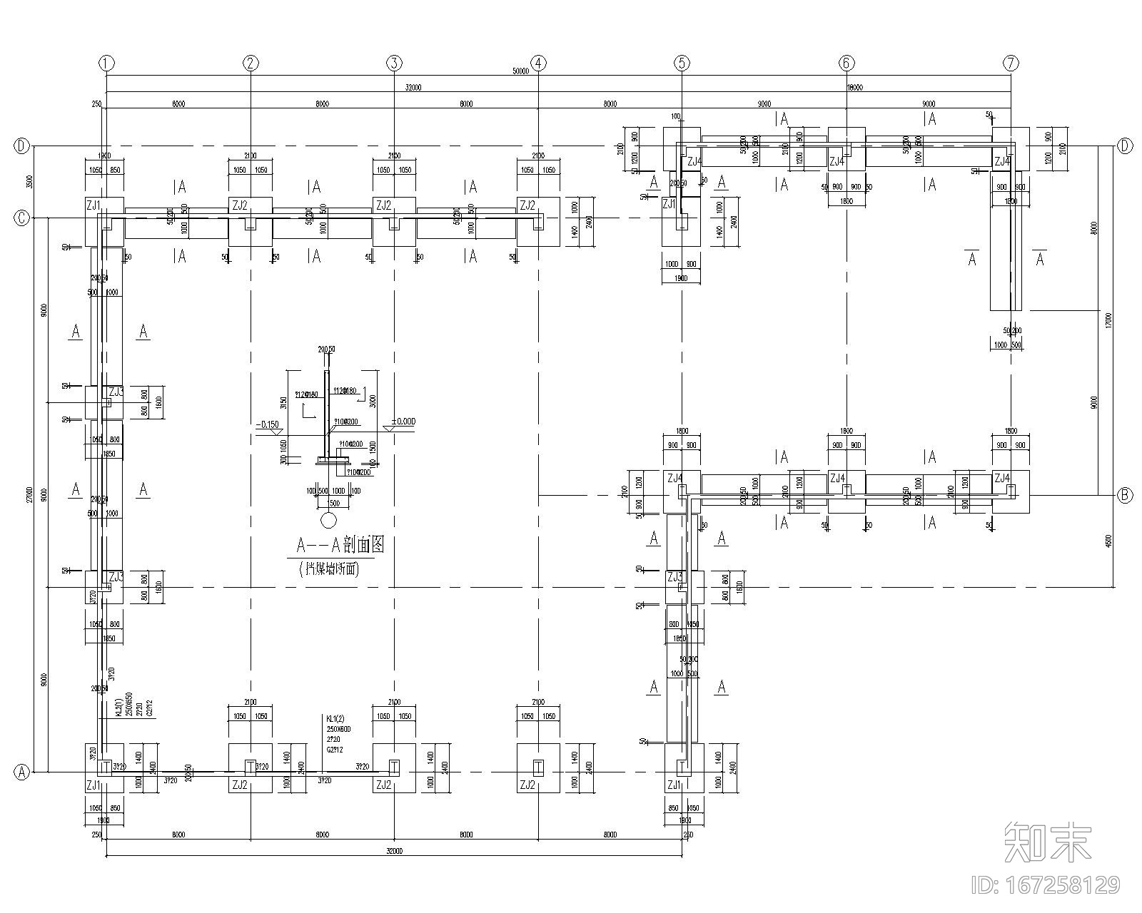 某27米L型平面钢结构厂房施工图（CAD）cad施工图下载【ID:167258129】