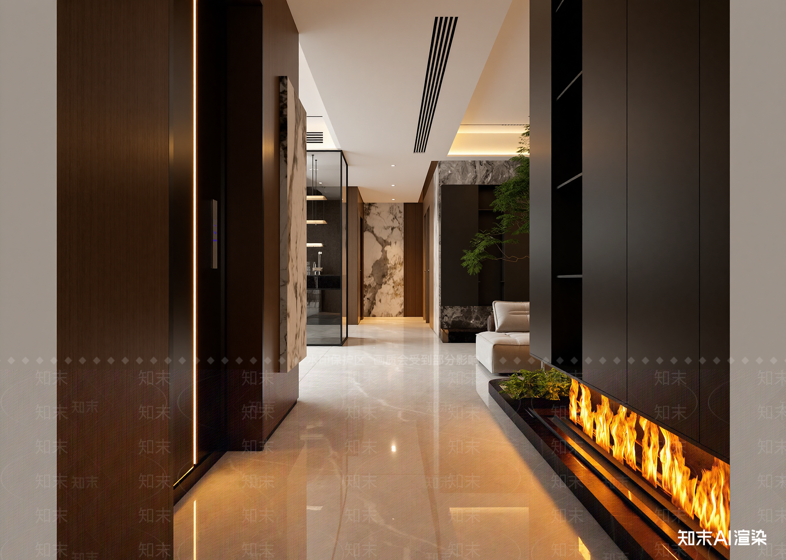 现代酒店走廊3D模型下载【ID:1214730420】