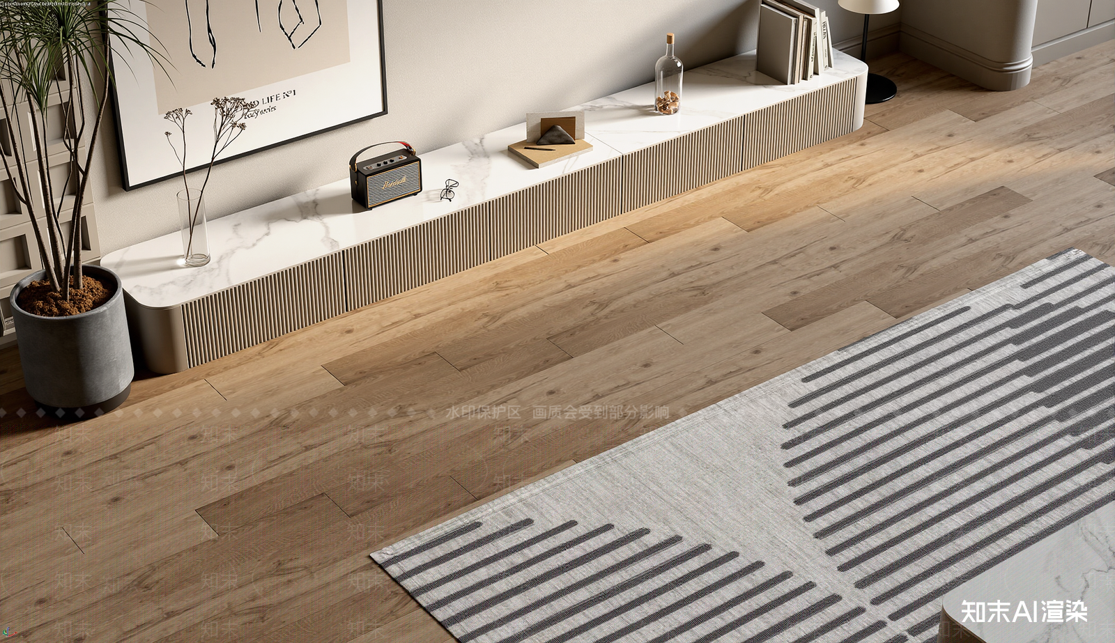 现代家居客厅3D模型下载【ID:1221595905】