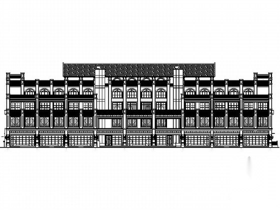 [重庆]某商业广场四层欧式商业用房建筑施工图（3号楼）cad施工图下载【ID:166804149】