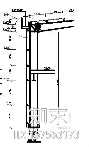 钢桁架檐沟大样（墙架在外）cad施工图下载【ID:167563173】