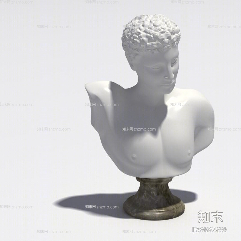 白色石膏雕塑3D模型下载【ID:30994580】