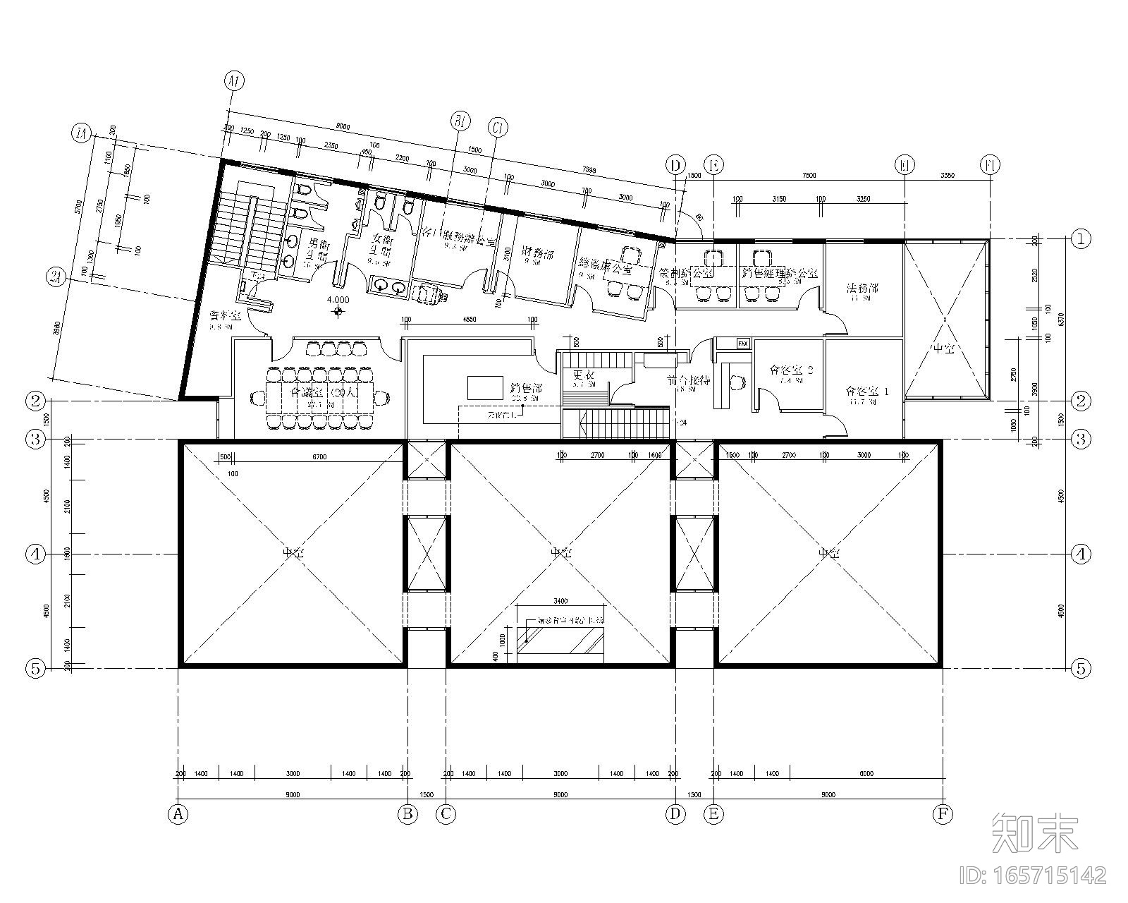 梁志天-北京耕天下室内办公空间装修施工图施工图下载【ID:165715142】