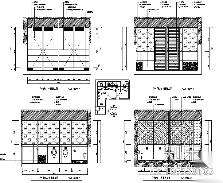 [福建]混搭风格海鲜主题餐厅设计施工图（附效果图）cad施工图下载【ID:166530165】