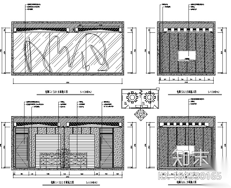 [福建]混搭风格海鲜主题餐厅设计施工图（附效果图）cad施工图下载【ID:166530165】