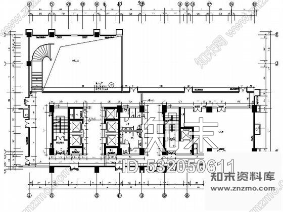 施工图酒店式商务公寓大厦走廊局部装修图施工图下载【ID:532050611】