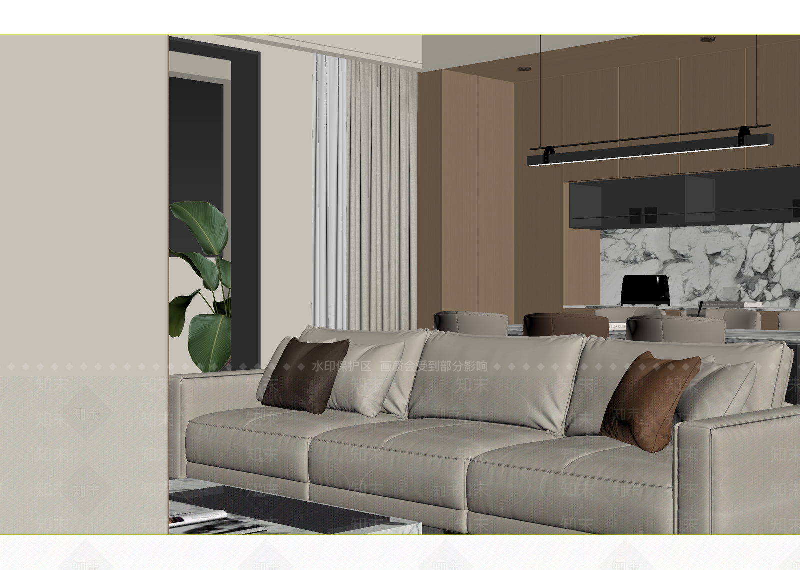 现代客餐厅3D模型下载【ID:1215154457】