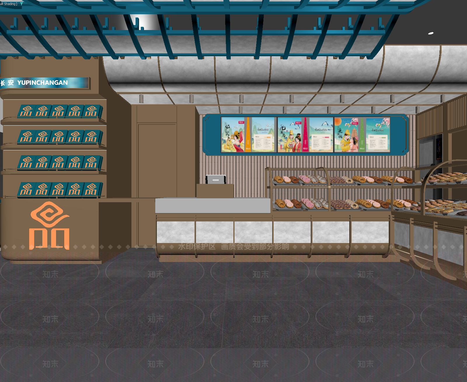 现代面包店3D模型下载【ID:1214939819】