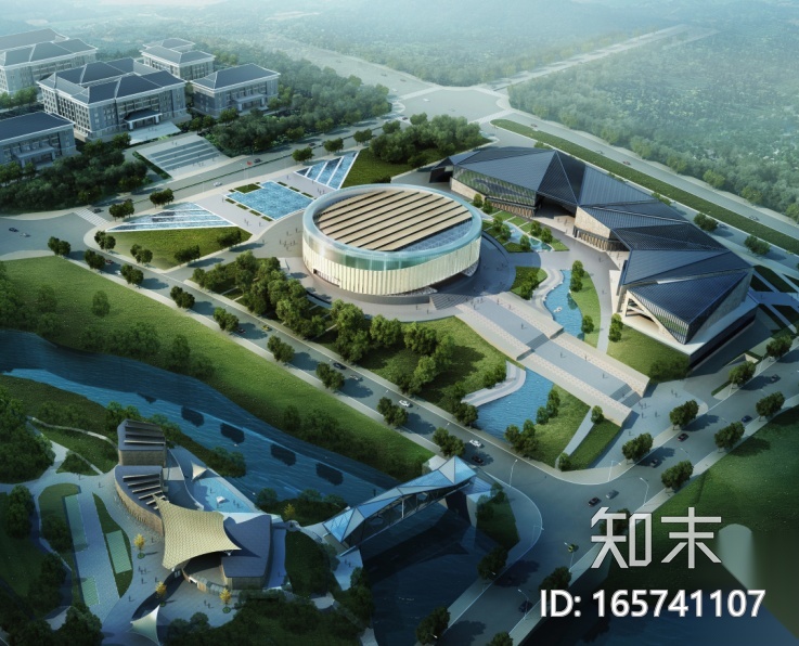 [重庆]江津一院四馆两中心概念设计方案（含施工图，su模...cad施工图下载【ID:165741107】