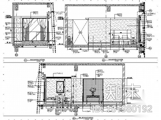 标准酒店客房装修图cad施工图下载【ID:161980192】