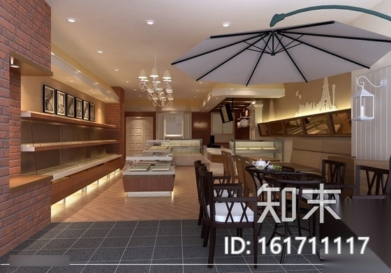 [甘肃]现代精品蛋糕店室内装修施工图（含效果）cad施工图下载【ID:161711107】