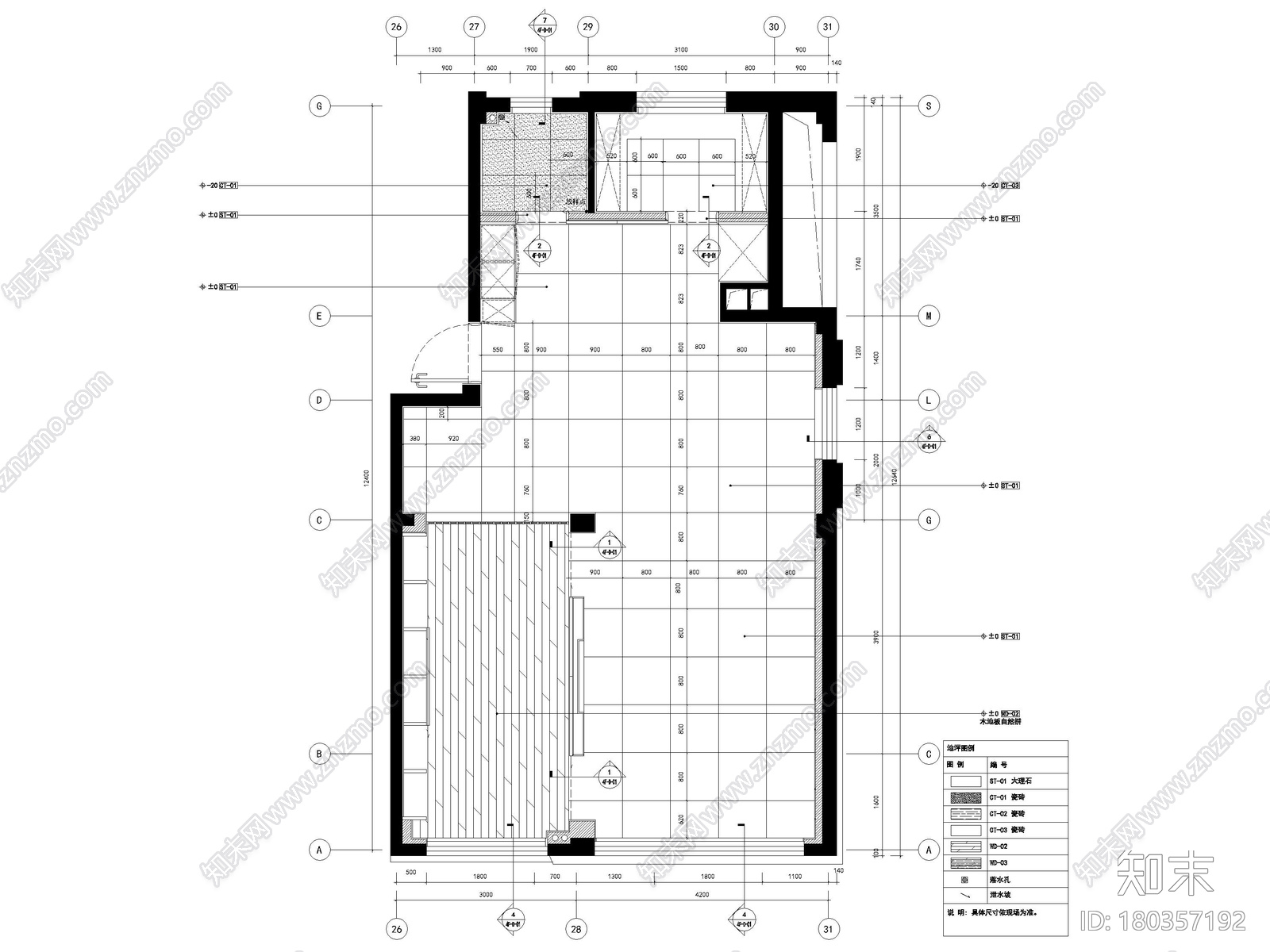 [宁波]182㎡现代三居室上叠别墅家装施工图施工图下载【ID:180357192】