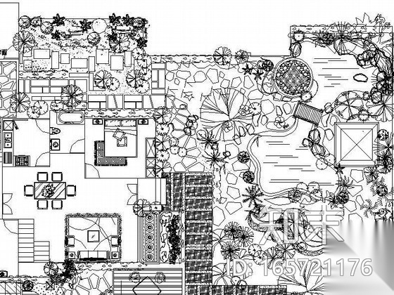 某私家庭院景观绿化设计方案cad施工图下载【ID:165721176】