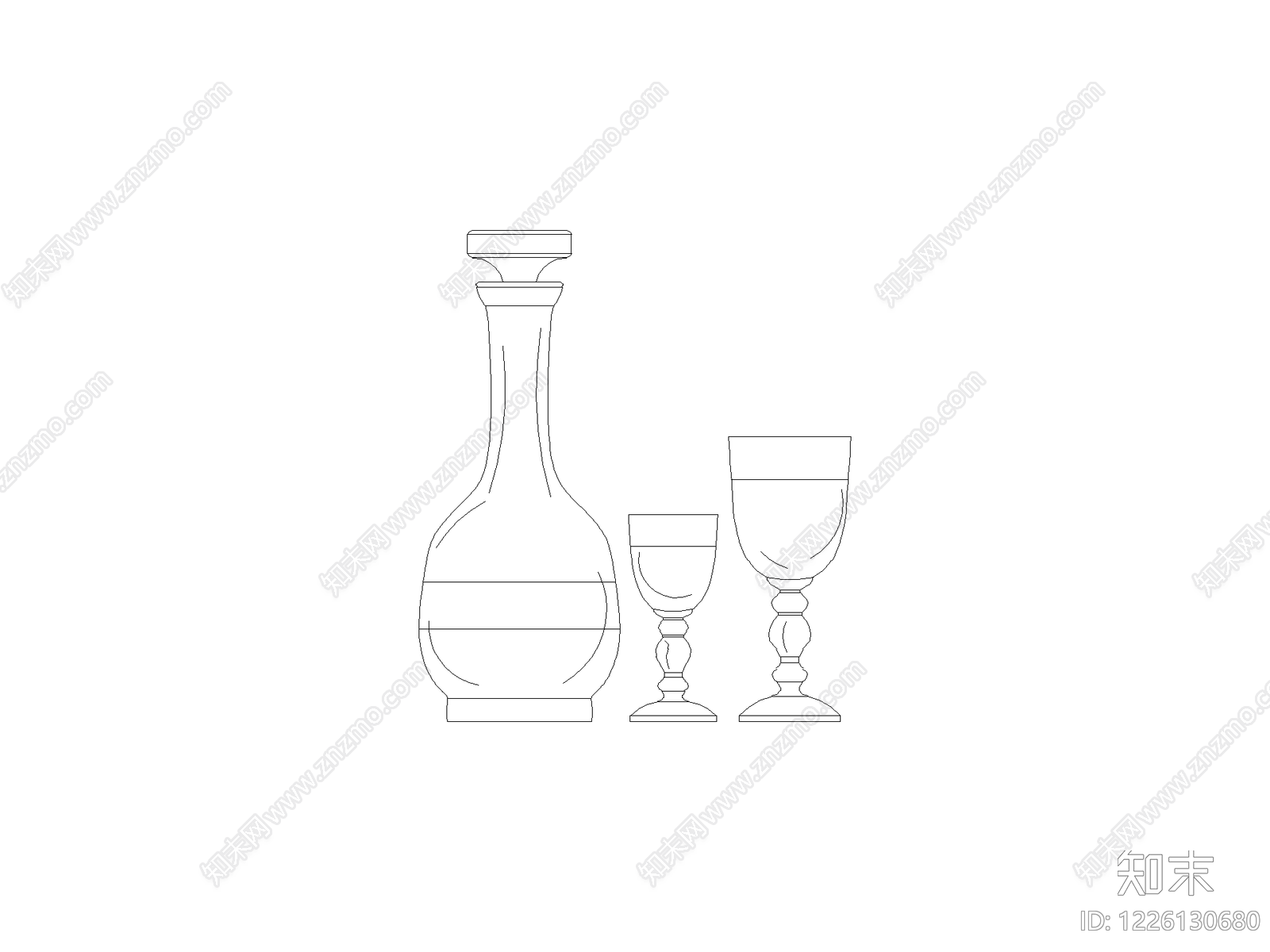 现代摆件CAD图纸