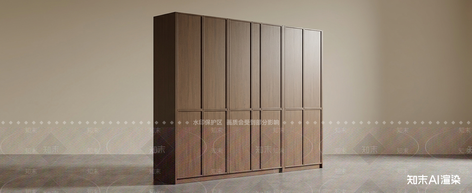 大型木质储物柜衣柜3D模型下载【ID:1227411600】