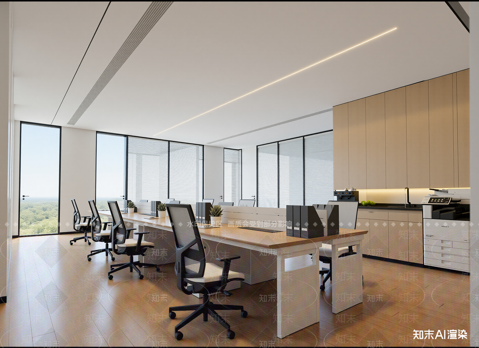 现代办公区3D模型下载【ID:1214622023】