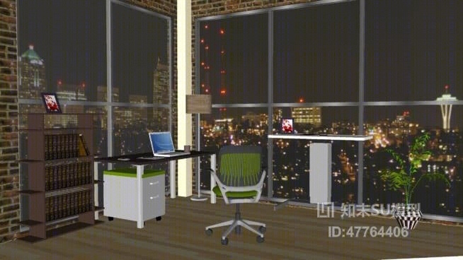 家居书房SU模型下载【ID:47764406】
