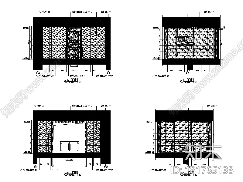 [上海]新中式大户型样板房设计CAD施工图（含效果图）cad施工图下载【ID:181765133】