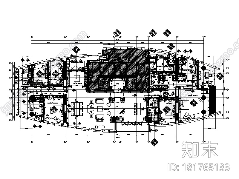 [上海]新中式大户型样板房设计CAD施工图（含效果图）cad施工图下载【ID:181765133】