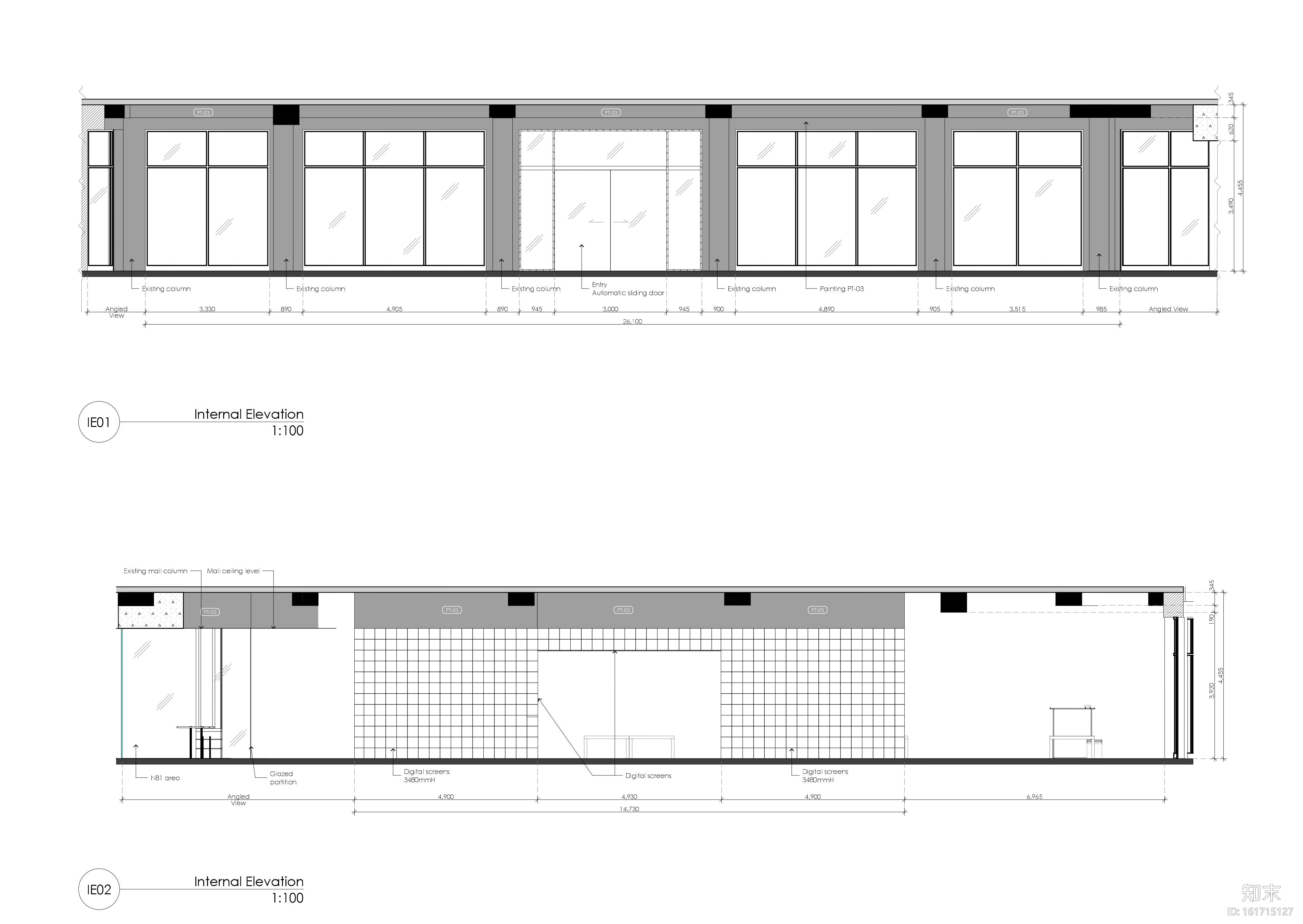 [上海]新百伦外滩中央广场店装饰设计施工图cad施工图下载【ID:161715124】