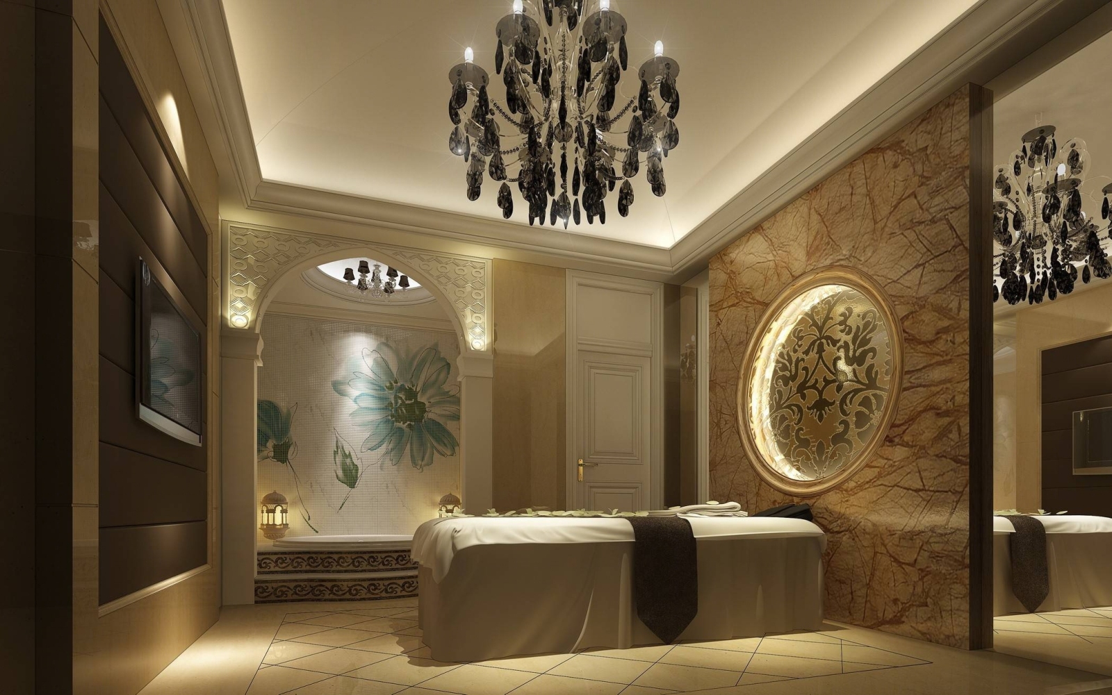 欧式新古典异域风情休闲水疗会所CAD施工图施工图下载【ID:76985633】