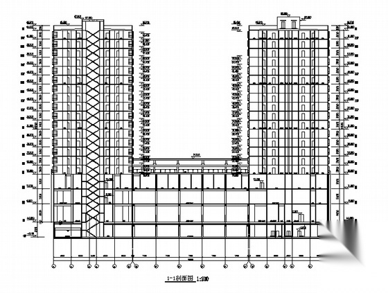 某十九层节能型公寓楼建筑施工图（高档）cad施工图下载【ID:167490116】