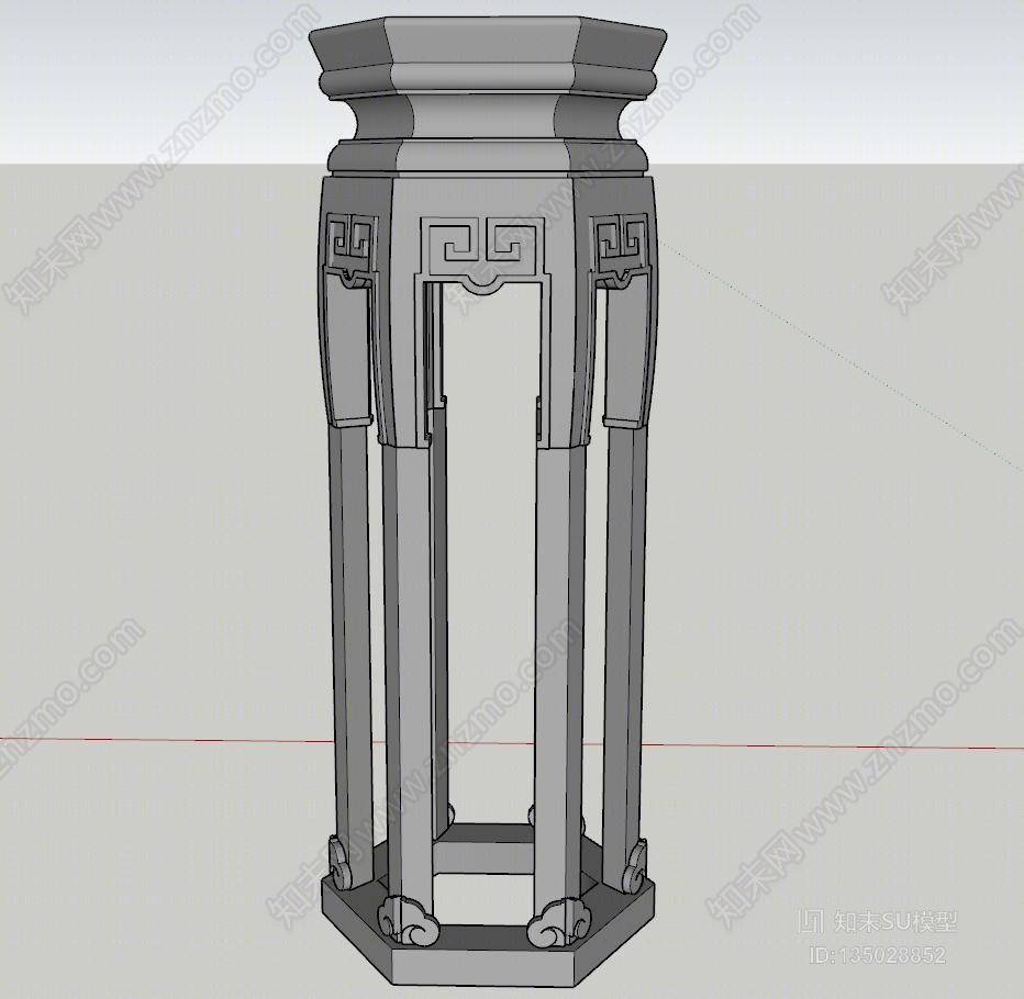 中式花架SU模型下载【ID:135028852】
