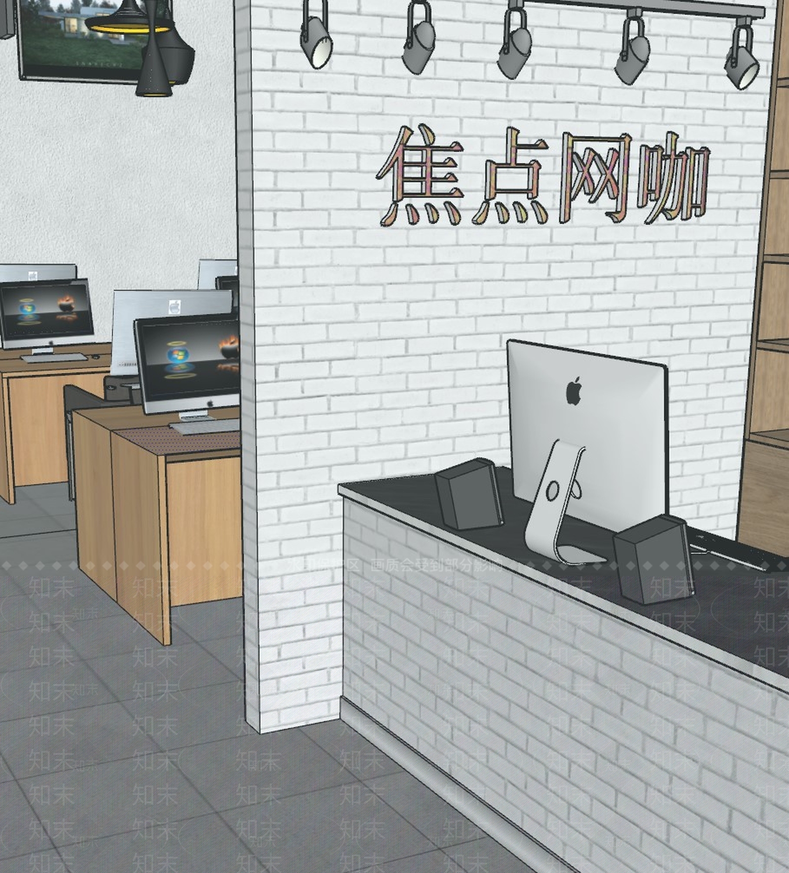 现代风格网咖SU模型下载【ID:532699848】