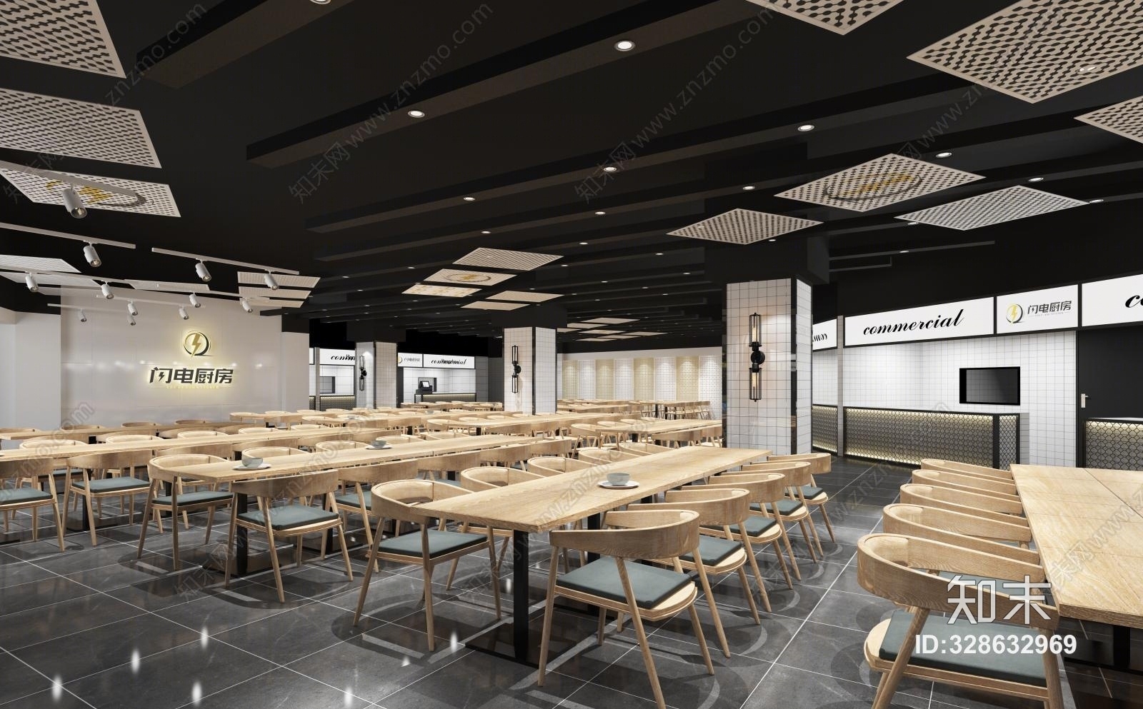 现代快餐厅闪电厨房3D模型下载【ID:328632969】