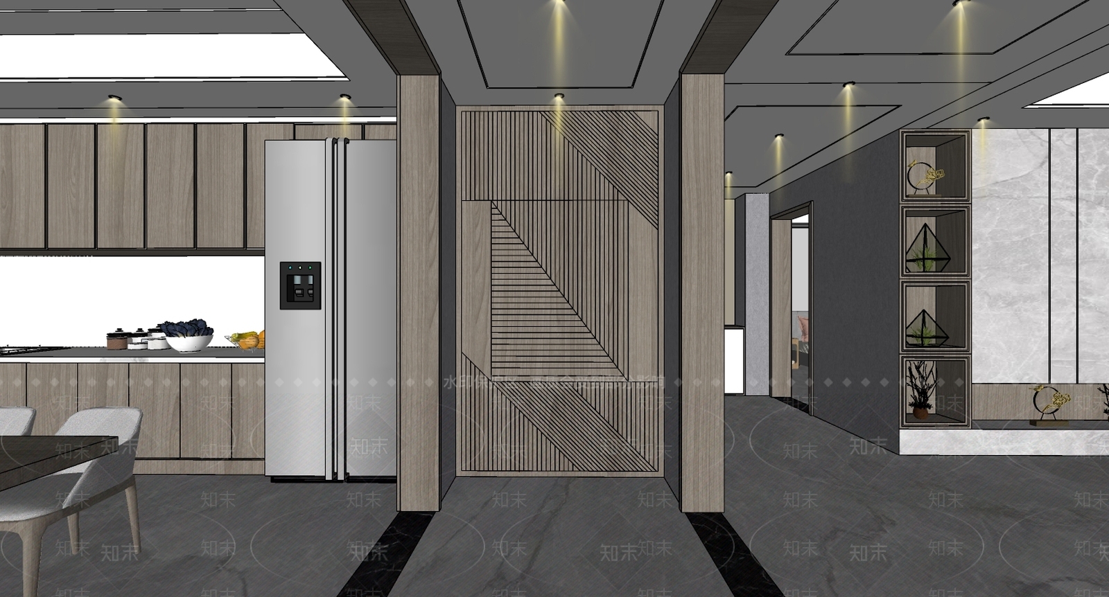 现代客厅餐厅卧室家具模型SU模型下载【ID:135227015】