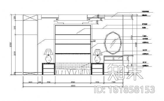 床头墙面立面图块cad施工图下载【ID:161858153】