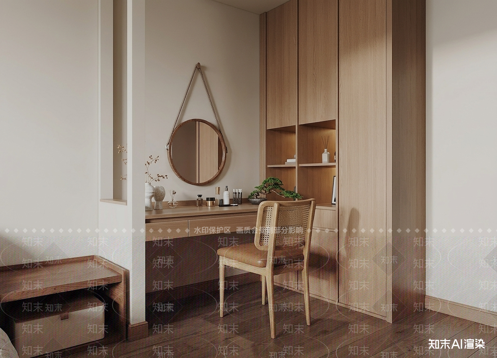 木质梳妆台书房3D模型下载【ID:1227342386】
