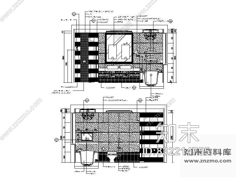 图块/节点卫生间主立面图cad施工图下载【ID:832214755】