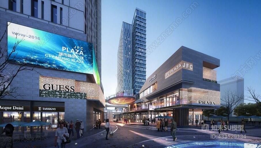 长沙城市广场+商业综合体SU模型下载【ID:433529134】