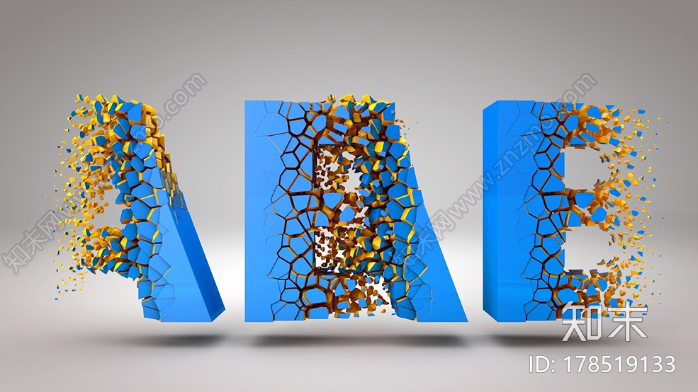 破碎感文字CG模型下载【ID:178519133】