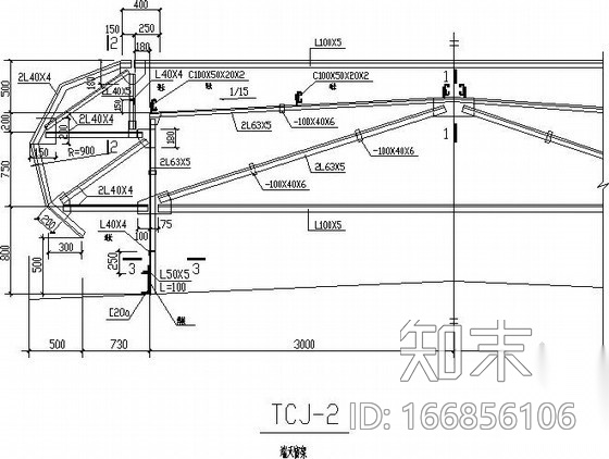 门式刚架厂房气楼节点构造详图cad施工图下载【ID:166856106】