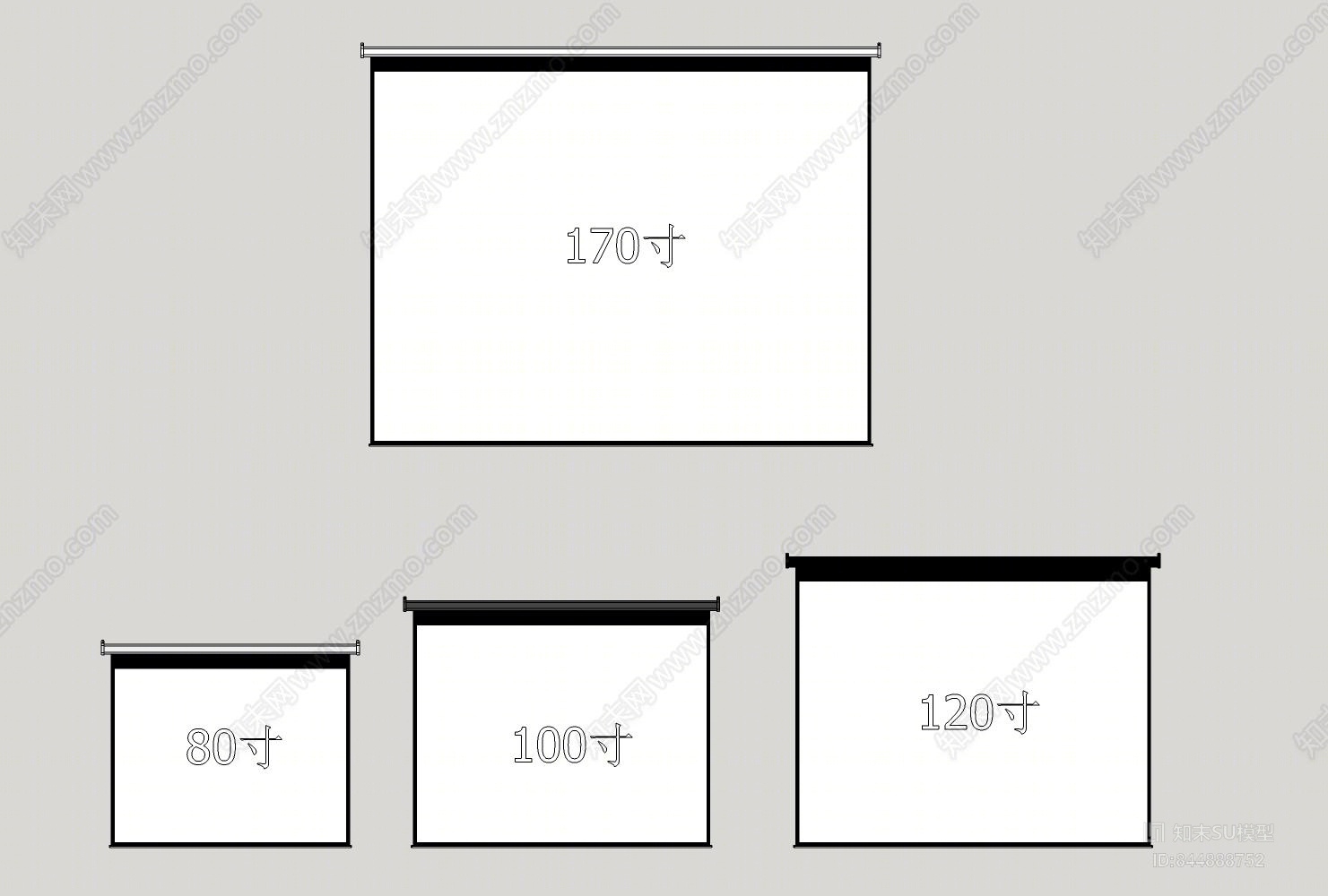 现代投影幕布SU模型下载【ID:844888752】