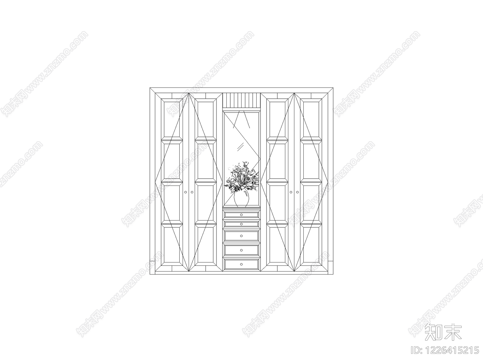 柜子平立面cad施工图下载【ID:1226415215】