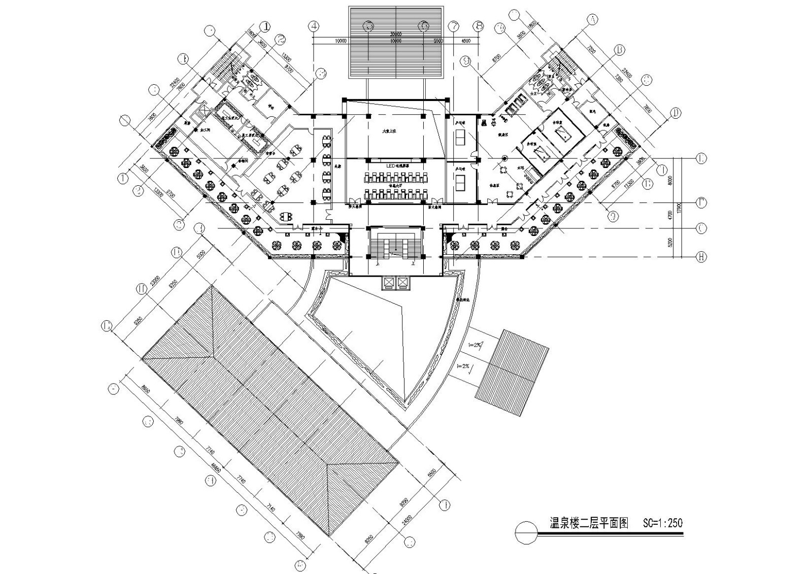 苏州温泉度假酒店施工图+景观及建筑效果图cad施工图下载【ID:160731126】