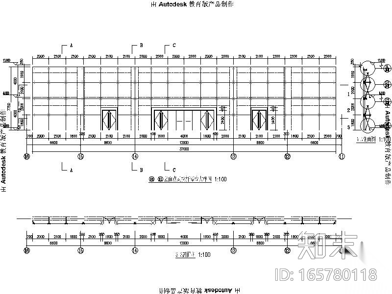 某总部办公基地玻璃幕墙施工图cad施工图下载【ID:165780118】