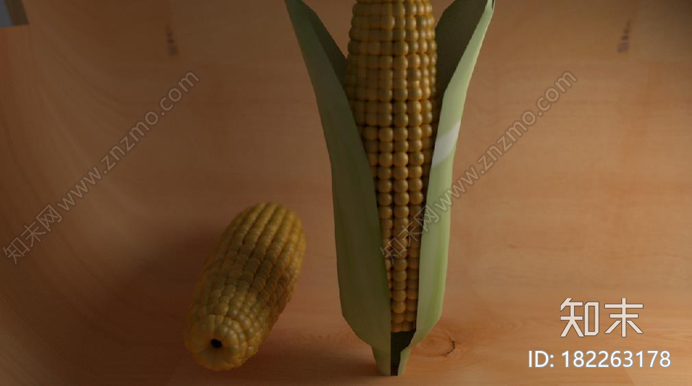 卡通玉米棒子CG模型下载【ID:182263178】