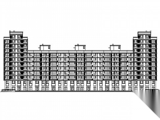 [唐山]某U型十一层商住楼建筑施工图cad施工图下载【ID:167026115】