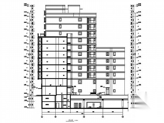 [唐山]某U型十一层商住楼建筑施工图cad施工图下载【ID:167026115】