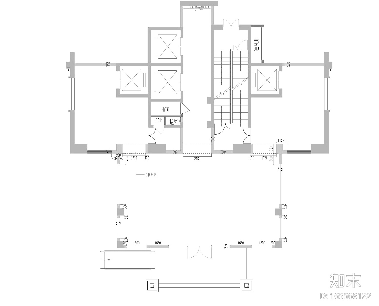 [福建]欧式风格名城电梯厅设计施工图+效果图cad施工图下载【ID:165568122】