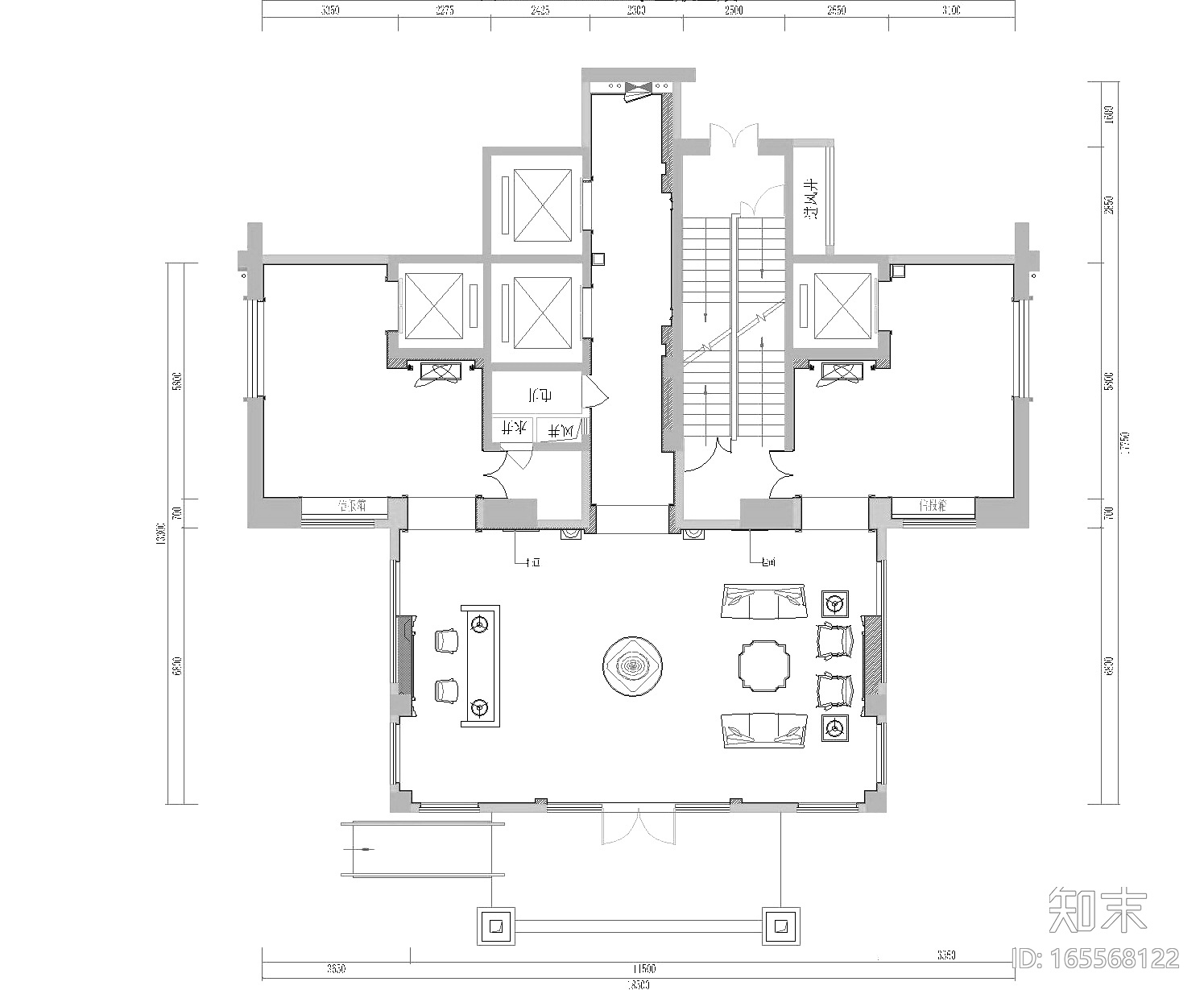 [福建]欧式风格名城电梯厅设计施工图+效果图cad施工图下载【ID:165568122】
