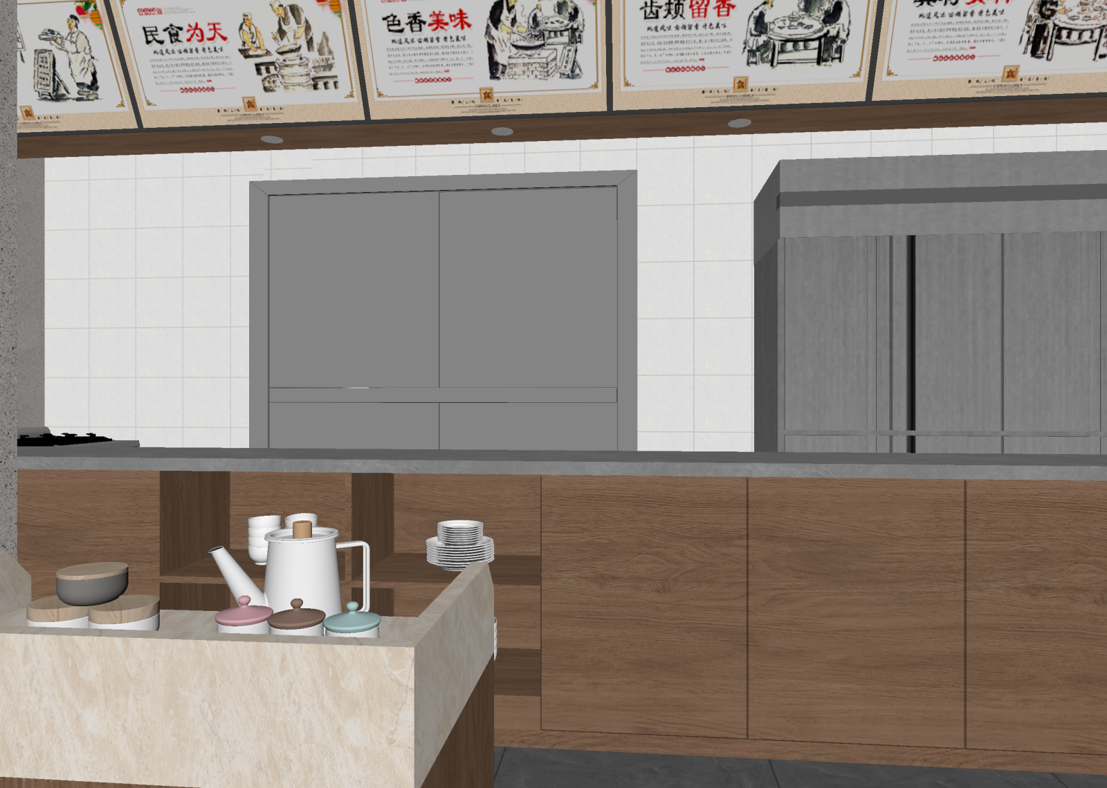 现代后厨3D模型下载【ID:1214835946】