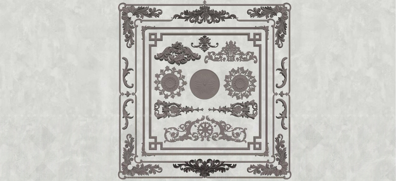 欧式雕花角花SU模型下载【ID:1106938239】