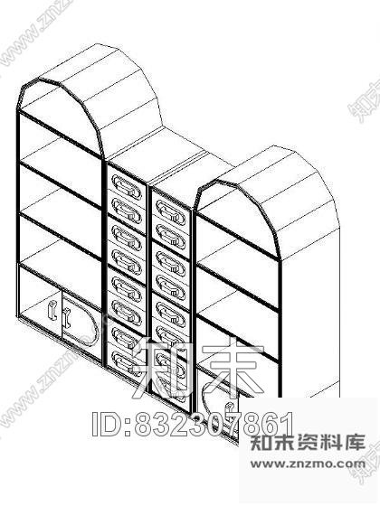 图块/节点书柜CAD三维图块3施工图下载【ID:832307861】