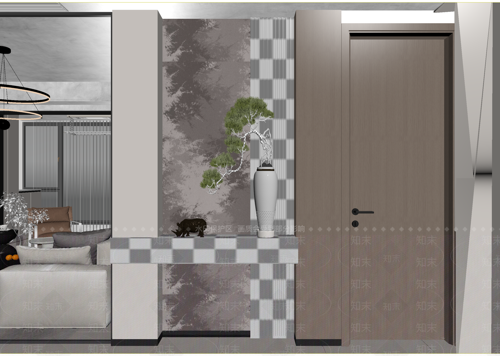 现代玄关3D模型下载【ID:1215133277】